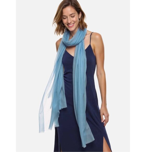 Ovcio Accessories - NWOT Cashmere Scarf Wrap Featherweight Tissue Weight Periwinkle Blue Ovcio